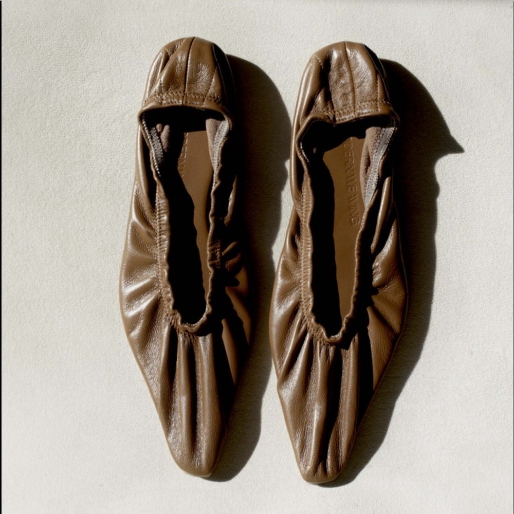 Modern Weaving Soft Ballet Flats in Cocoa